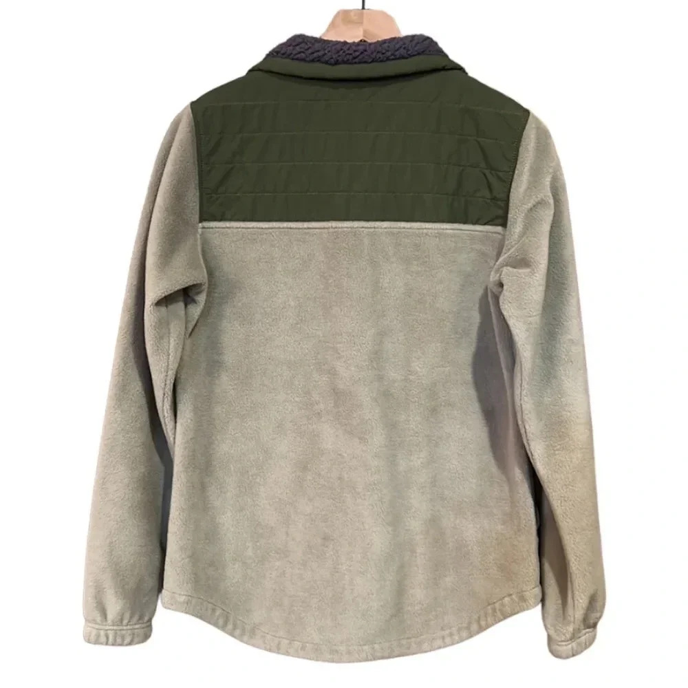 Columbia Women’s Fleece Full Zip Jacket Tan Green Size Small - Picture 2 of 10